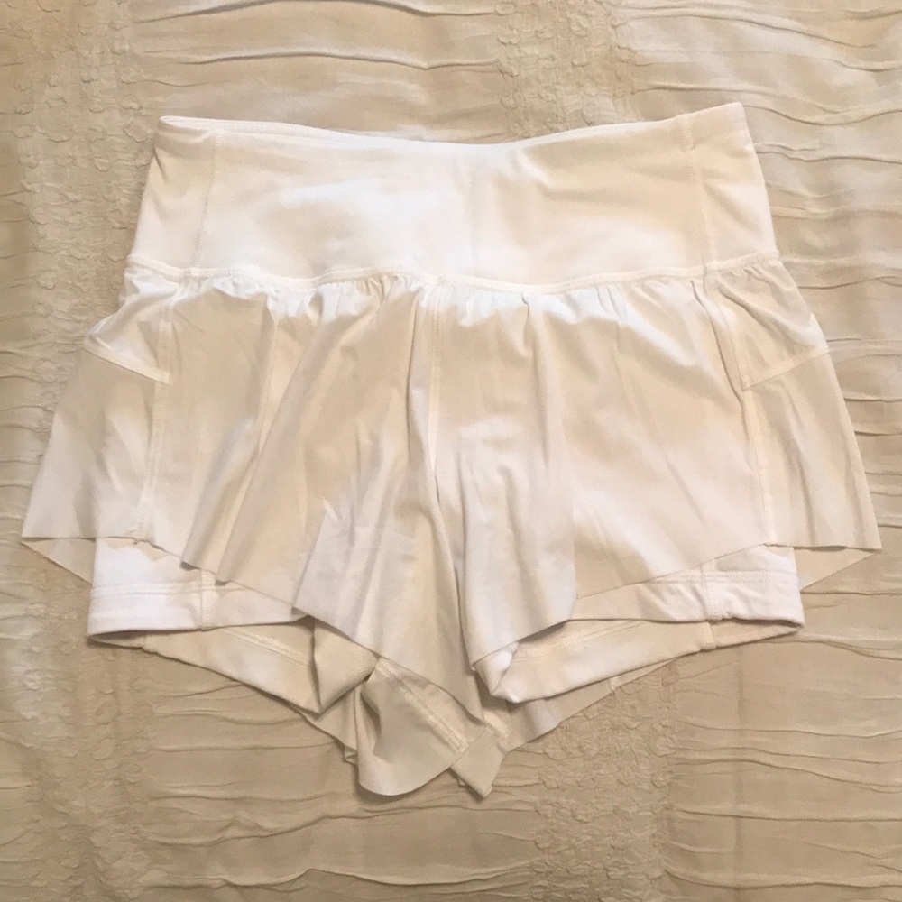 Lululemon white workout shorts